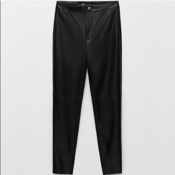 Zara Pants & Jumpsuits Zara Faux Leather High Rise Legging Pants